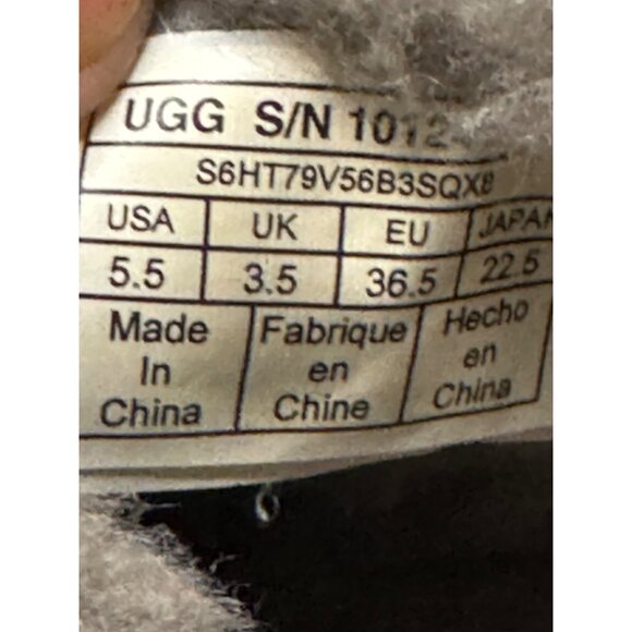 Ugg Womens Classic Short Grey Suede Shearling Boots Size 5.5 - Picture 7 of 14